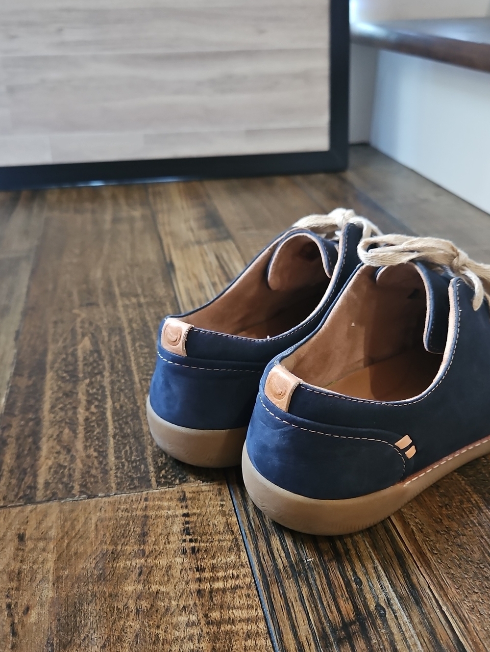 Clarks Unstructured Women's Casual Navy Blue Lace-Up Suede Comfortable LoafShoes - Picture 5 of 8